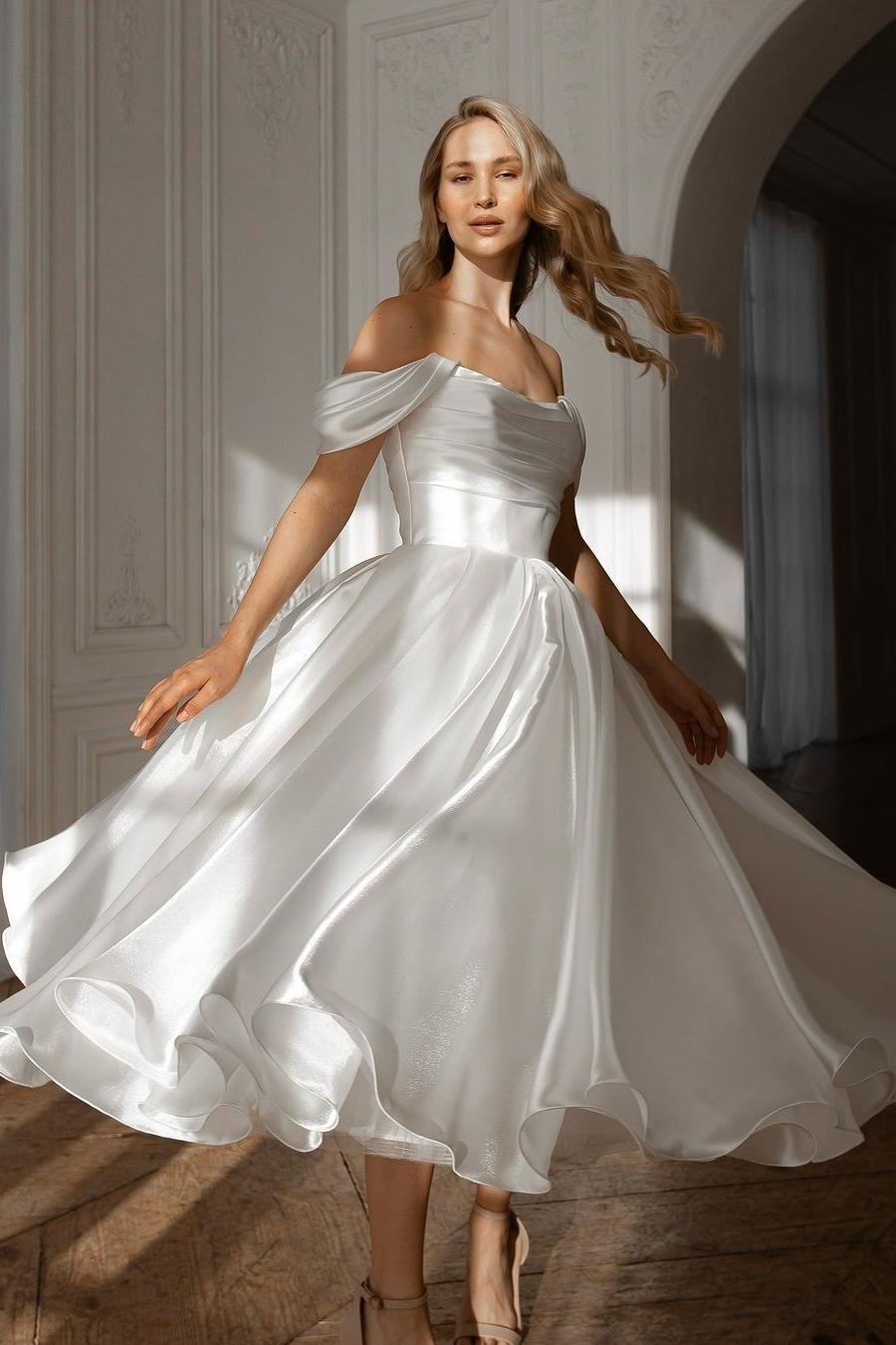 Oknass White Off the Shoulder Sleeveless Long Prom Dress With Pleated