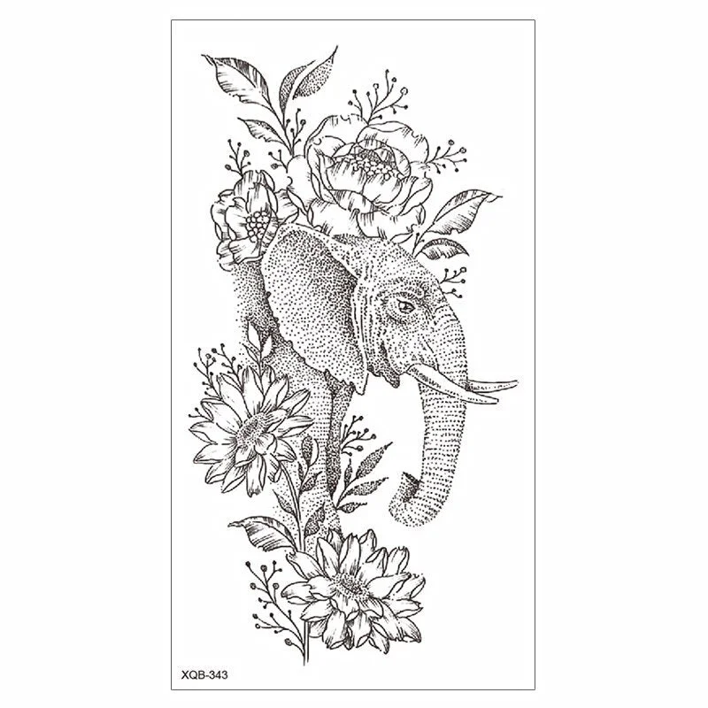 Waterproof Tattoo Sticker Temporary Tattoo Black Rose Tattoo Leg Chest Arm Tattoo Man Woman Tattoo Skin Tattoo Art Tatouage TaTy 712