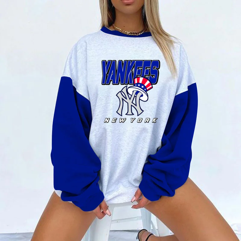 Women's Colorblock Support New York Yankees Baseball Sweatshirt