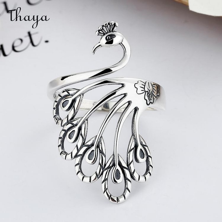 Thaya 925 Silver Peacock Ring