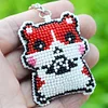 Bead Embroiderys - Hamster Beaded Counted Cross Stitch Keychain Ornament Kit for Adults Beginners