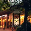 Retro Lantern Candle Twinkle Lamp LED Solar Light Garden Hanging Decoration