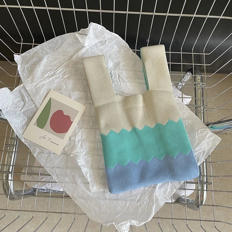 Korean Style Spring And Summer New Arrival Women’s Bag Handbag Bag Fashionable Simple Niche Knitted Bag Vesel Bag Crossbody Bag