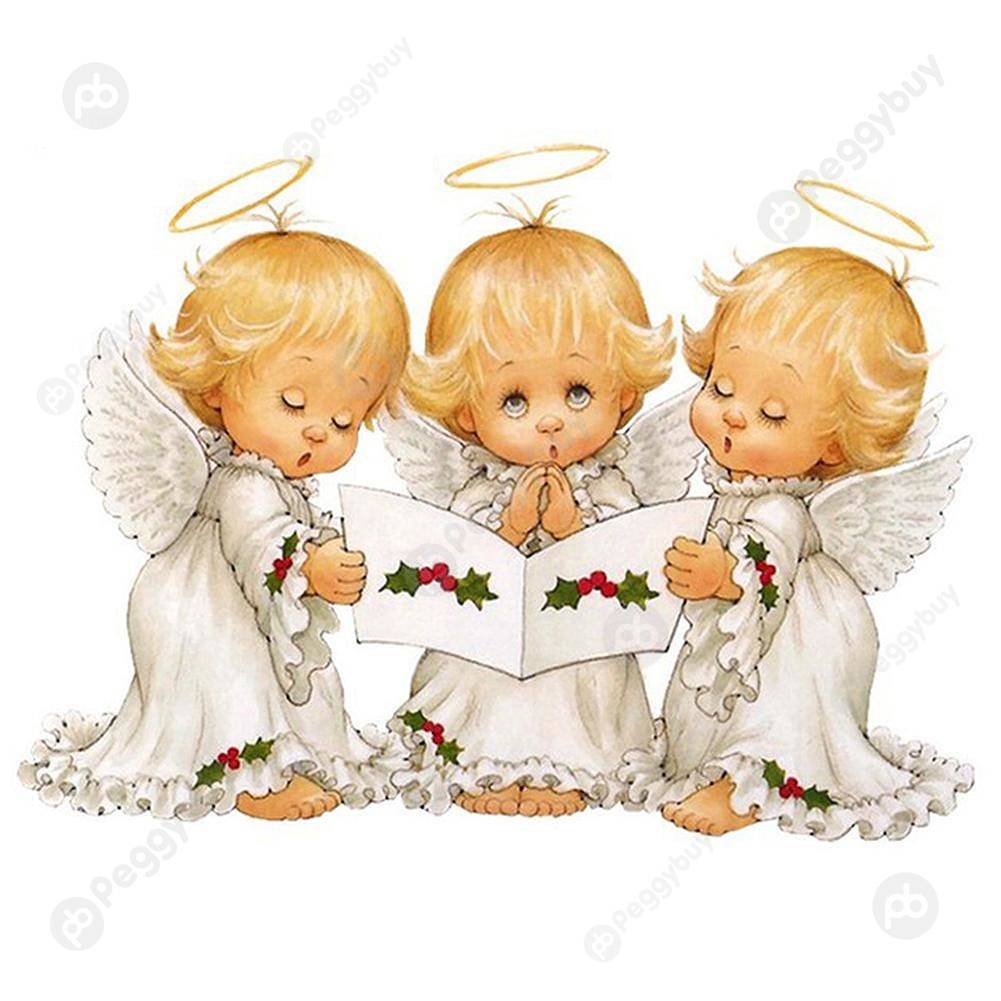 

30*40CM Special Shaped Diamond Painting-Three Little Angels, 501 Original