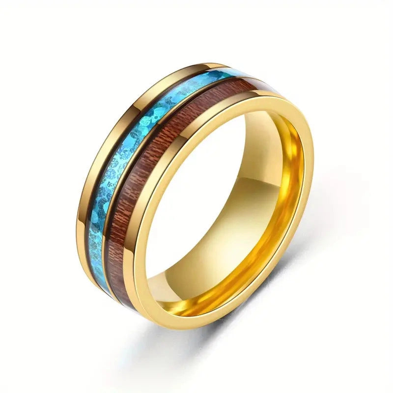 Minimalist Color Block 304 Stainless Steel Women’s Rings