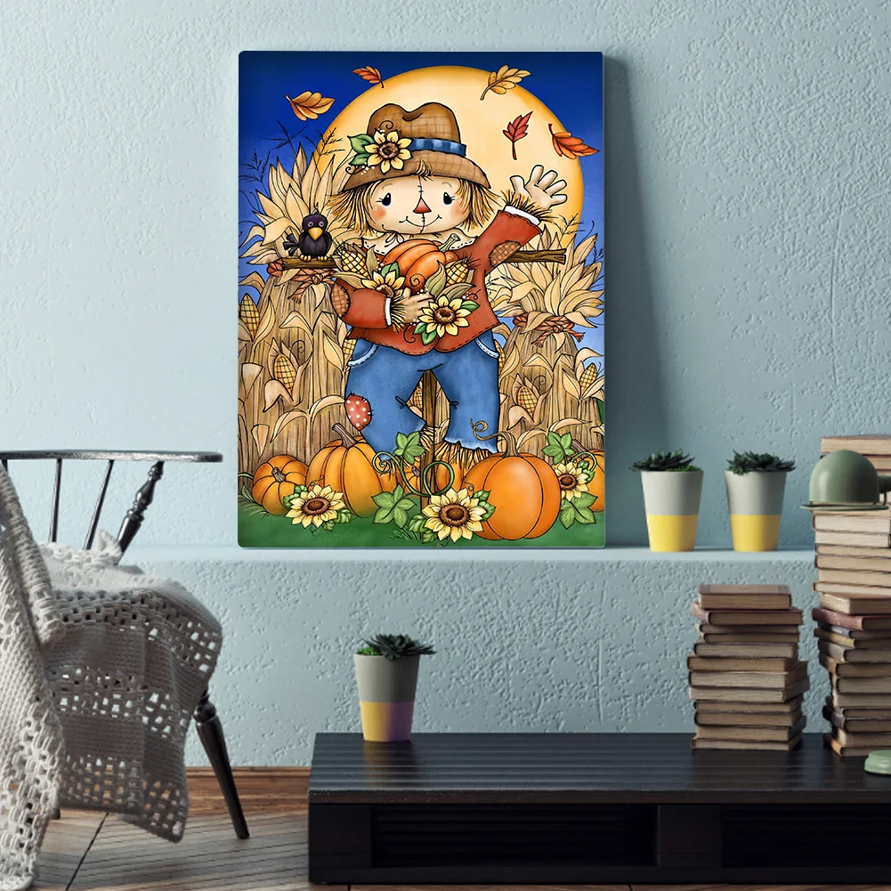 5D Diamond Painting DIY Halloween scarecrow Full Round Drill Rhinestone Kit