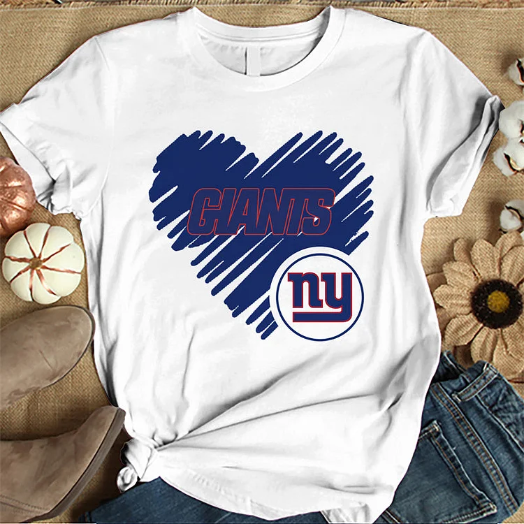 New York Giants Women's White Relaxed T-Shirt