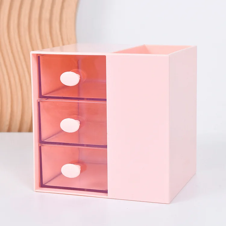 Journalsay Simple Transparent Desktop Storage Box Cute Drawer Student Stationery Pen Holder Sundries Organizer Boxes