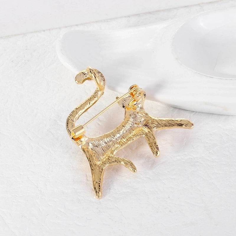 Retro Pin Animal Alloy Diamond Artificial Gemstones Unisex Brooches