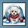 Diamond Painting -DIY Round Drill White Dog(40x40cm)