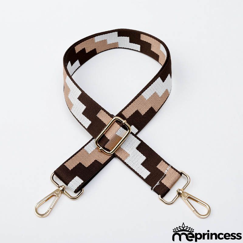 Women Fashion Color Block Adjustable Decompression Replacement Long Strap Bag Accessories