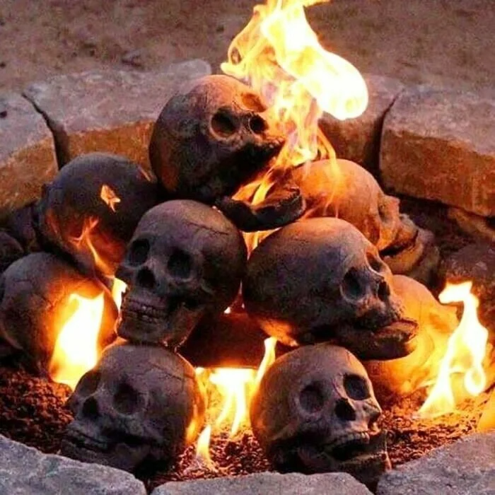 Ceramic Fireproof Fire Pit Skull💀 - tree - Codlins