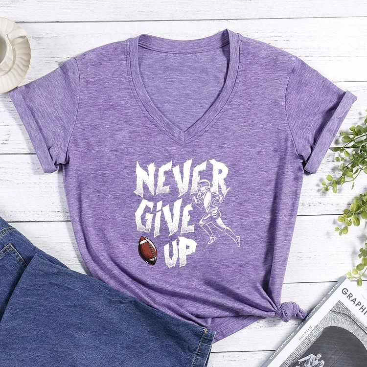 Never give up V-neck T Shirt-Annaletters