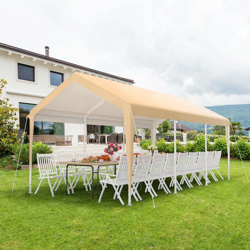 Eletriclife 10 x 20 Feet Heavy-Duty Steel Portable Carport Car Canopy Shelter
