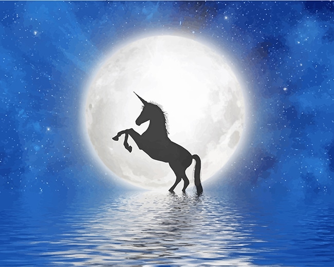 

Unicorn Moon Silhouette – Paint By Numbers - 40*50CM, 501 Original