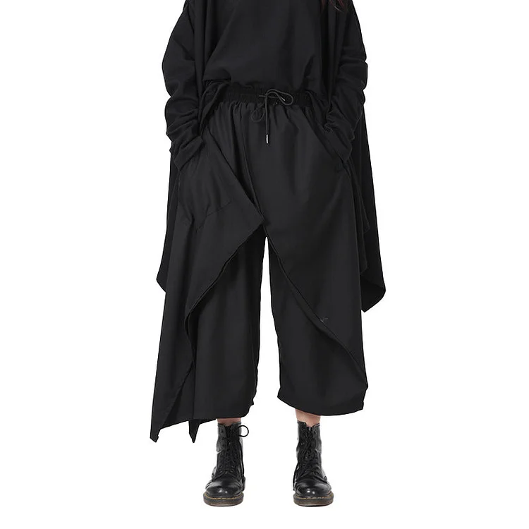 Dawfashion Techwear Streetwear-Four Seasons Japanese Dark Style Original Design Sense Cropped Culottes Pants-Streetfashion-Darkwear-Techwear