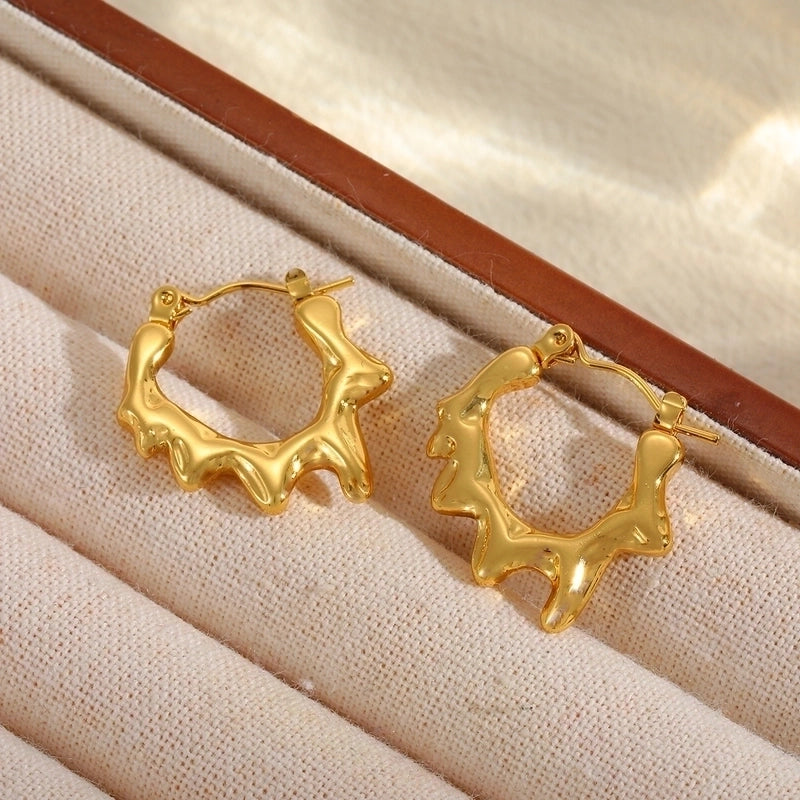 1 Pair Basic Minimalist Irregular Geometric Plating 304 Stainless Steel 18K Gold Plated Earrings