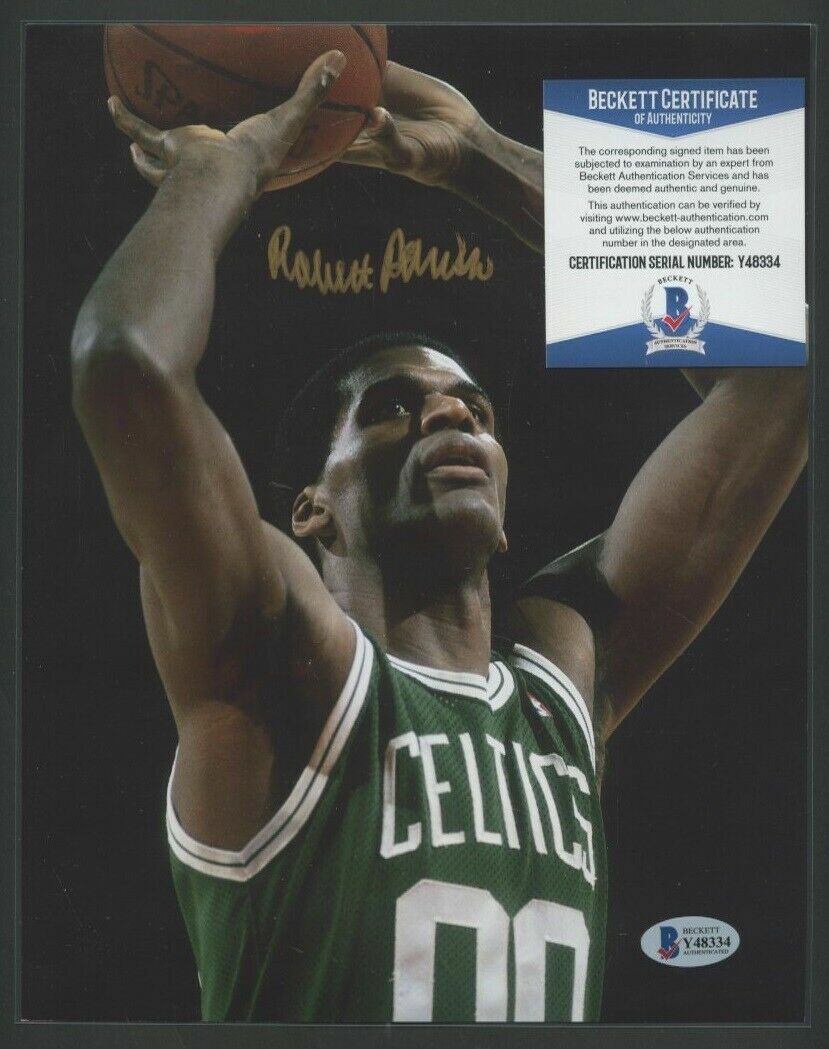 Robert Parish signed Boston Celtics 8x10 autographed Photo Poster painting BAS COA