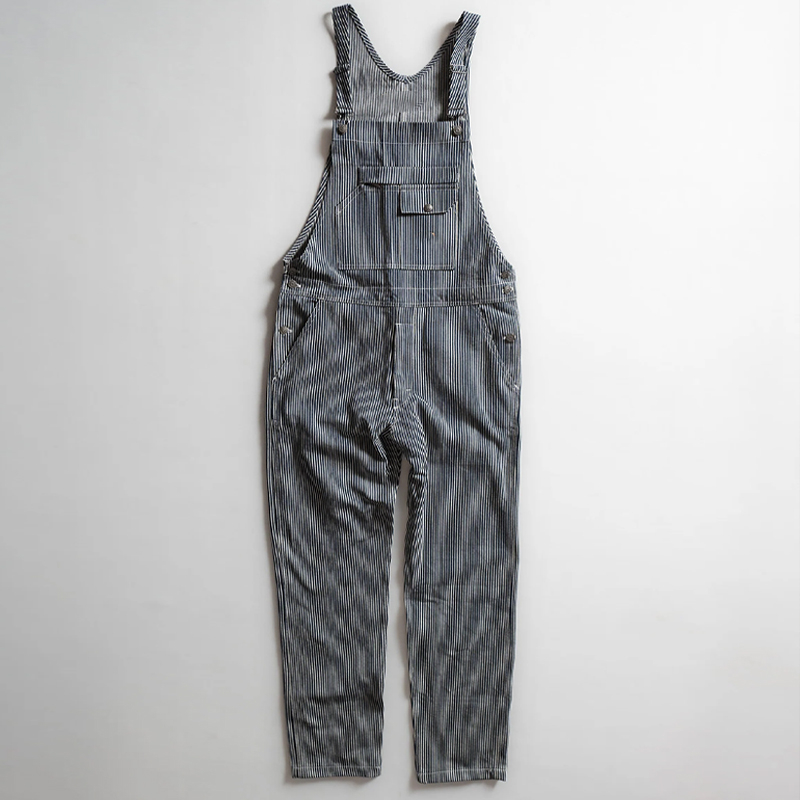 Men's Classic Striped Cargo Overalls