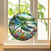 (US Only)Dragonfly Flower 2D Flat DIY Special Shape Diamond Art Sun Catcher Pendant