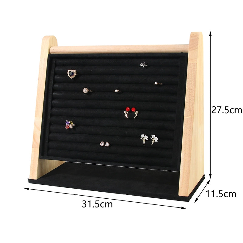 1 Piece Solid Wood Flannel Classic Style Geometric Jewelry Rack