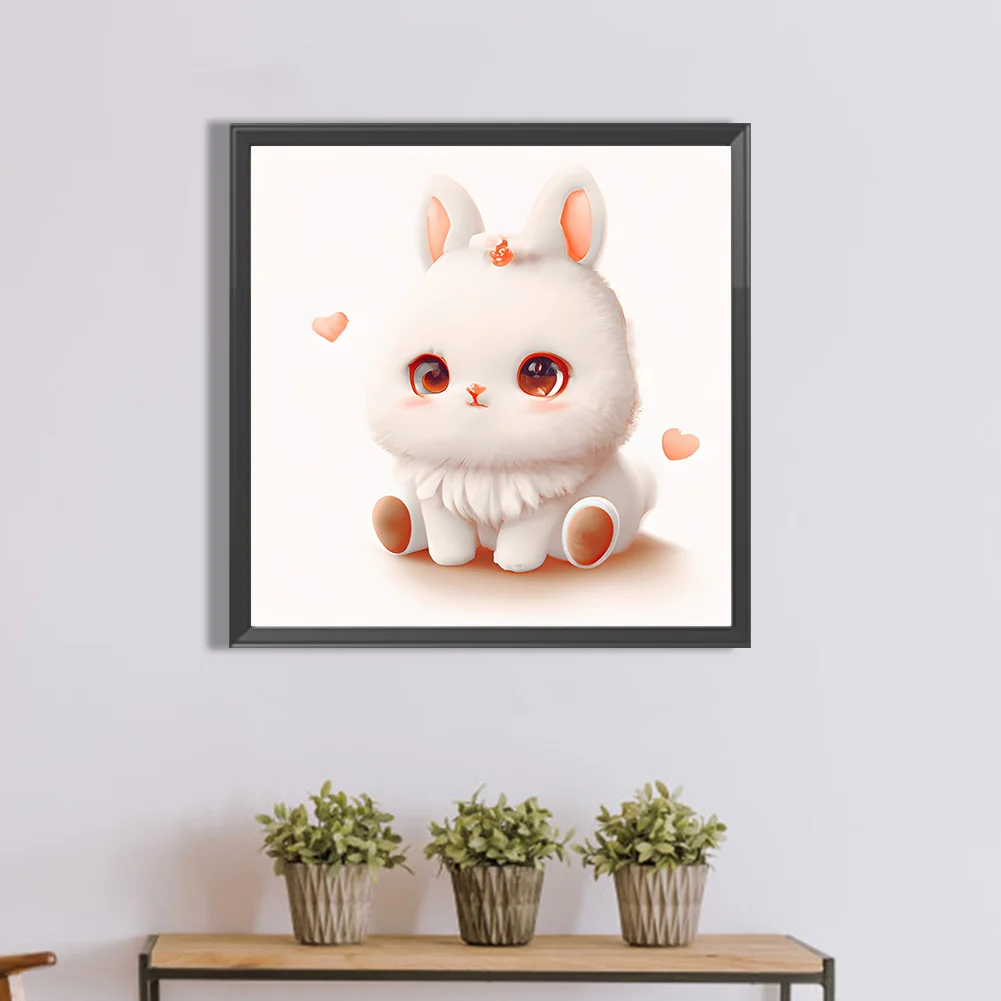 Full Round Diamond Painting 30*30cm - Big Head Animal Rabbit