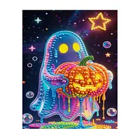Neon Ghost Pumpkin - Pearls Painting