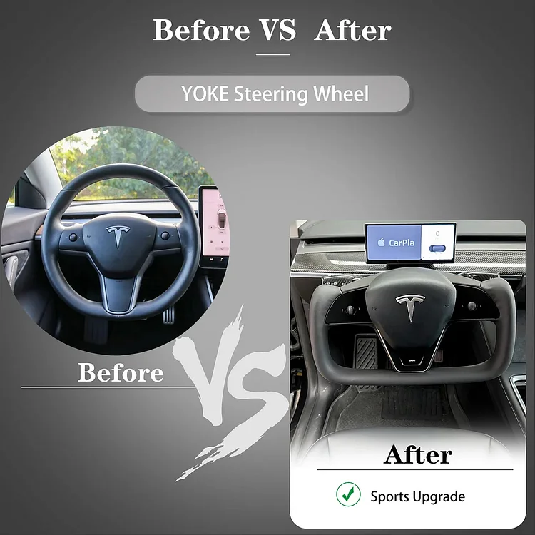 Tesla Model 3/Y Yoke Steering Wheel Inspired Designed by Model X/S Plaid)