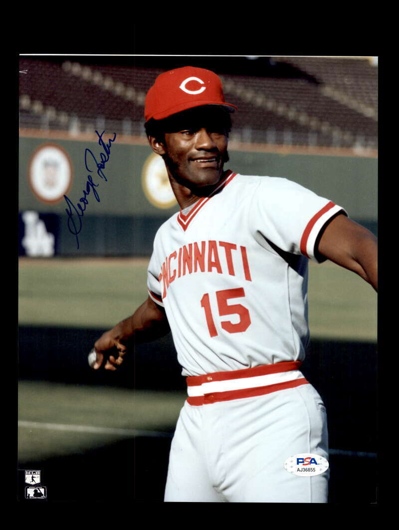 George Foster PSA DNA Cert Signed 8x10 Photo Poster painting Reds Autograph