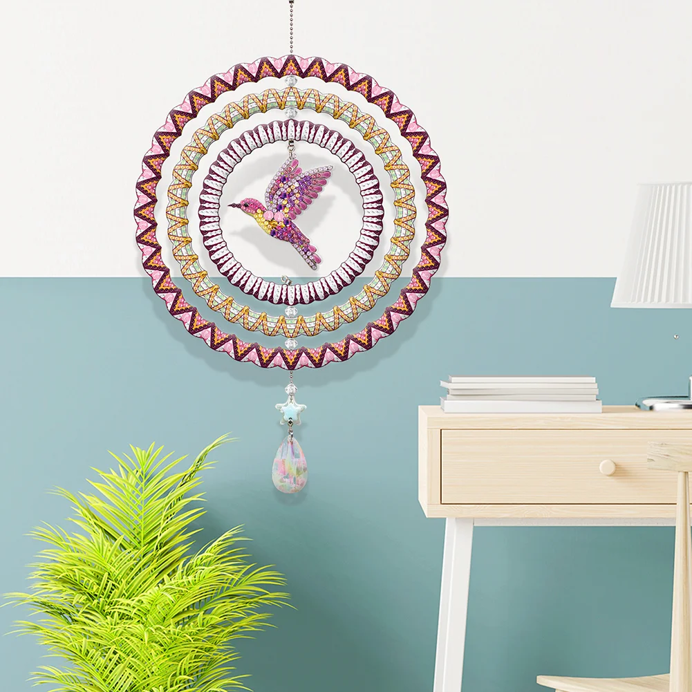 DIY Hummingbird Suncatcher Diamond Painting Hanging Sign Christmas Home Windows Decor