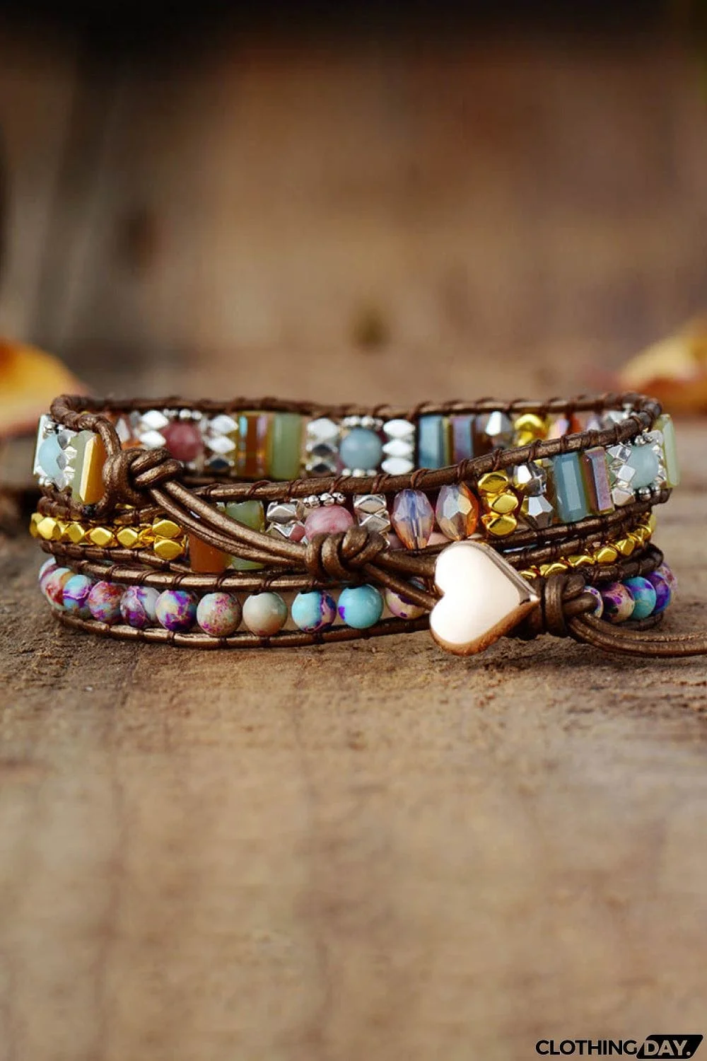 Handmade Crystal Beaded Natural Stone Bracelet