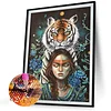 Tiger Girl 5d DIY Vollrunde Teilbohrer Dimond Gemälde Dekor 45x60cm
