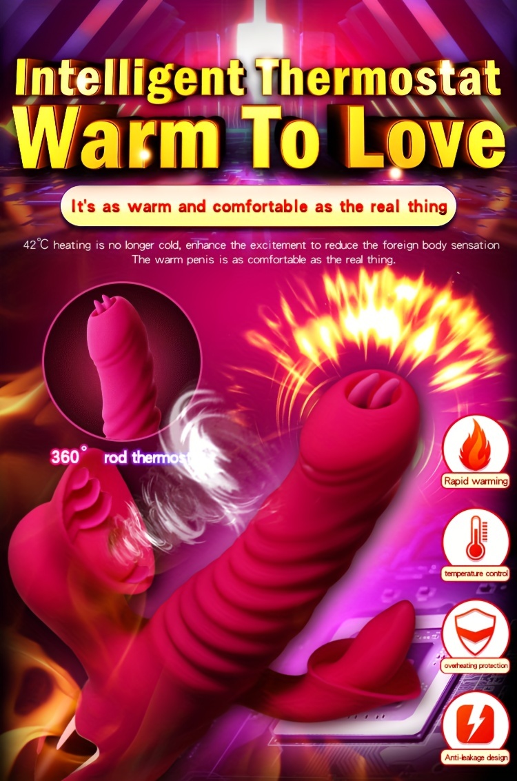 Female Sex Vibrator, G-spot Tongue Licking Triple Design