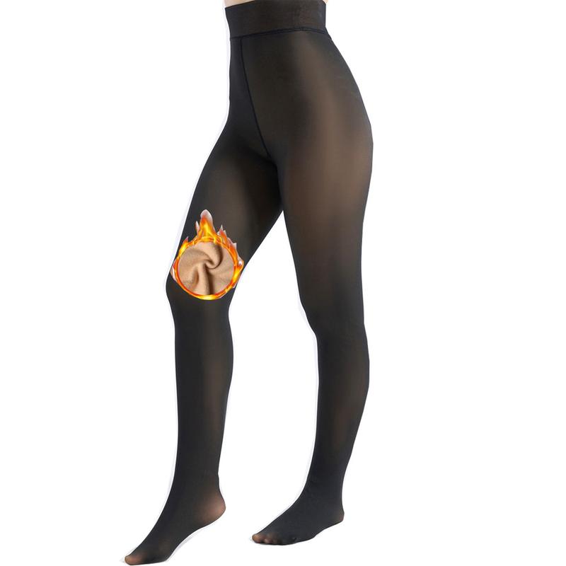 EOJN Women's Fleece Lined Tights Fake Translucent Warm Thermal Pantyhose Sheer Thick Leggings Ladies Under Dress for Winter with Plush Inner Layer,High quality Tights,Soft and Breathable,5 Colours,Normal and Plus size,Stretchy,Everyday,Minimalist,Slim.