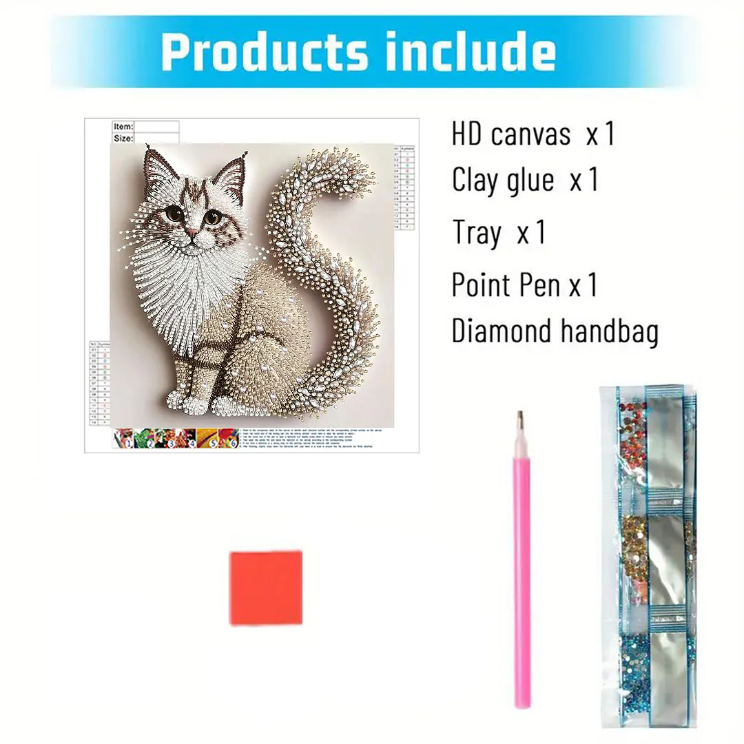 Diamond Painting - Partial Special Shaped Drill - Cat(Canvas|30x30cm)