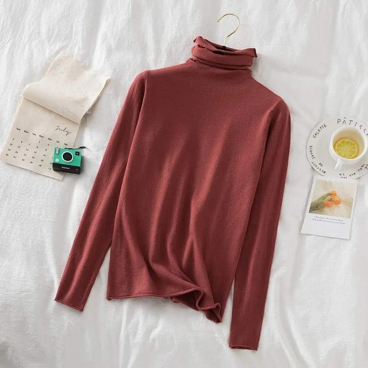Turtleneck Women Sweaters 2020 Autumn Winter Sweater Knitted Pullover Long Sleeve Woman Sweaters Tops Soft Jumper Pull Femme