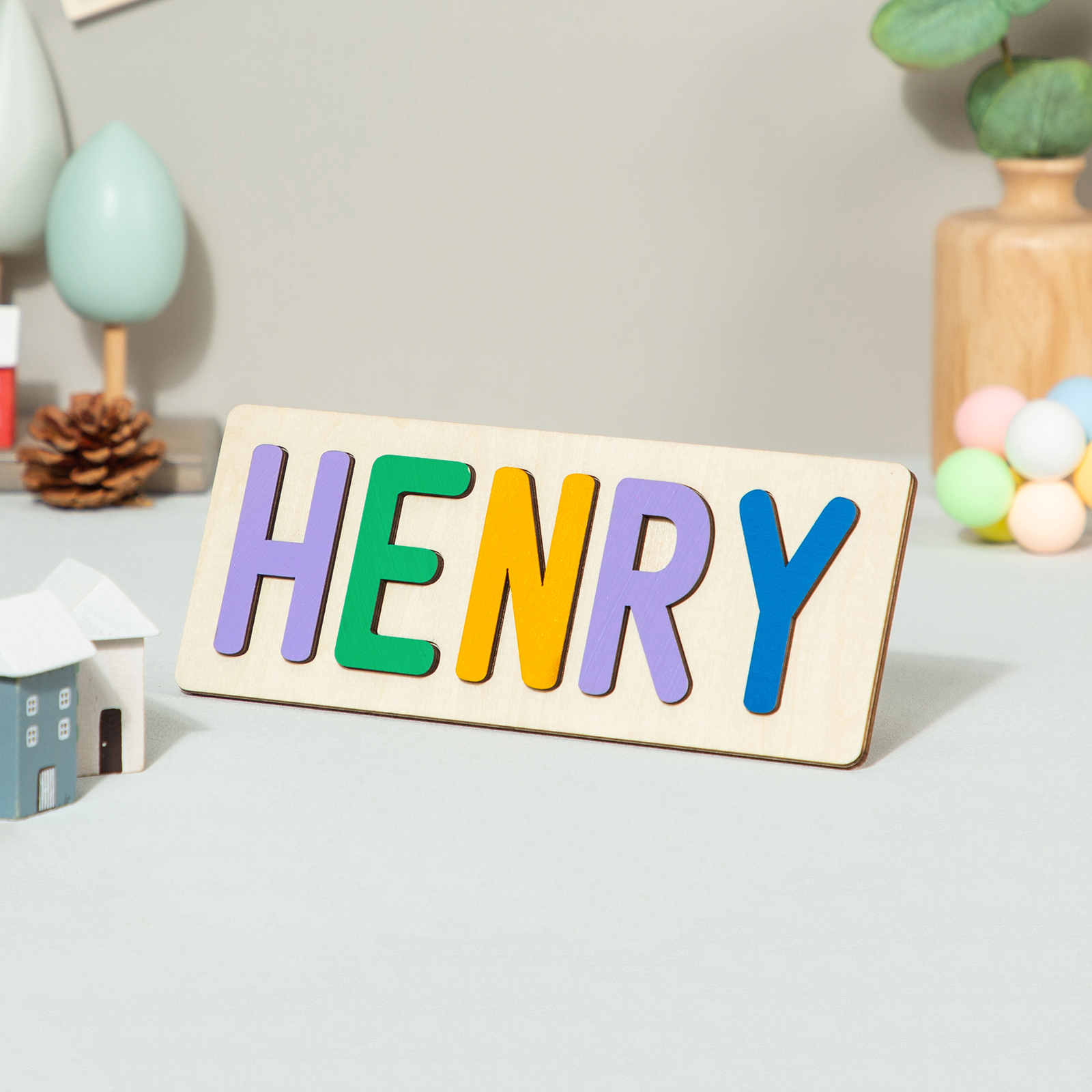 Personalized Kid's Wooden Name Alphabet Puzzle Toy for Toddlers Early