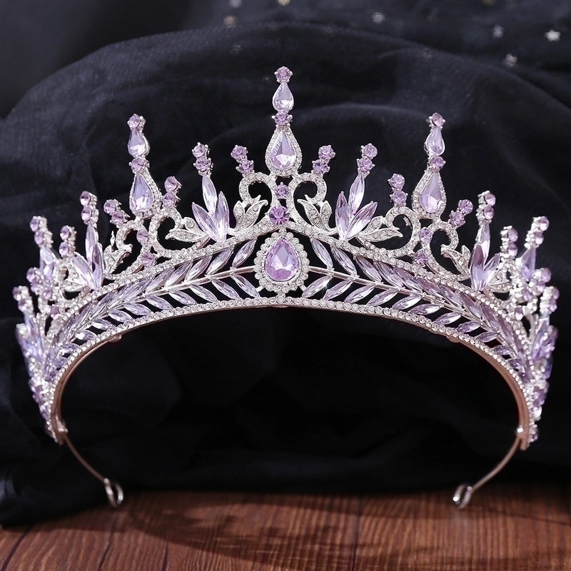 Baroque Style Crown Alloy Inlay Rhinestones Crown 1 Piece