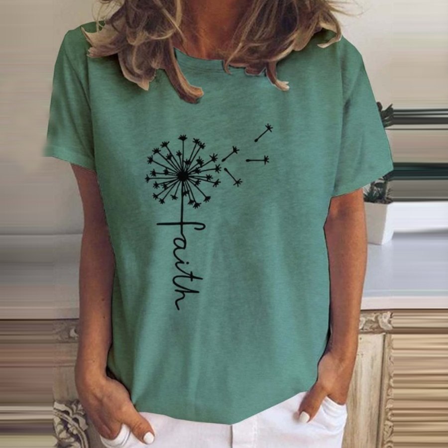 Women's Faith Print Casual T-Shirt