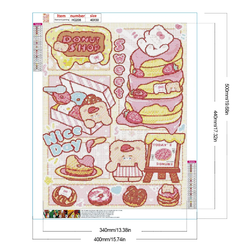 Full Round Diamond Painting 40*50cm - Cute Cartoon Bear Dessert Time