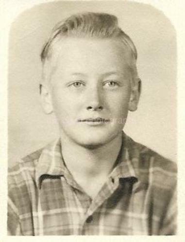 SCHOOL BOY Small Found Photo Poster painting bwOriginal Portrait VINTAGE 07 25 WW