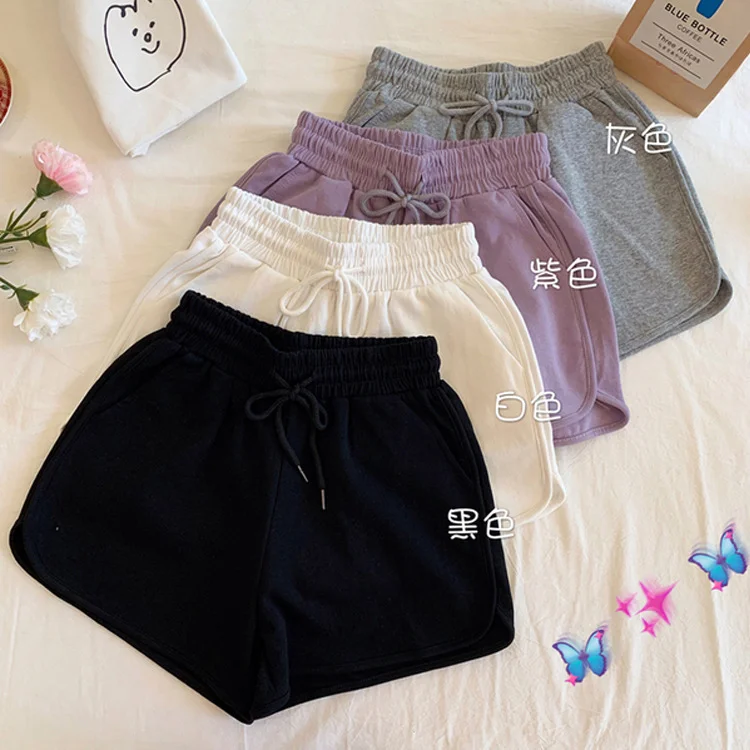 Brownm Brownm Women Wearing Shorts Summer 2024 Korean Version Of High Waist Casual Wide Leg Pants Ins Students Loose Thin Sports Hot Pants