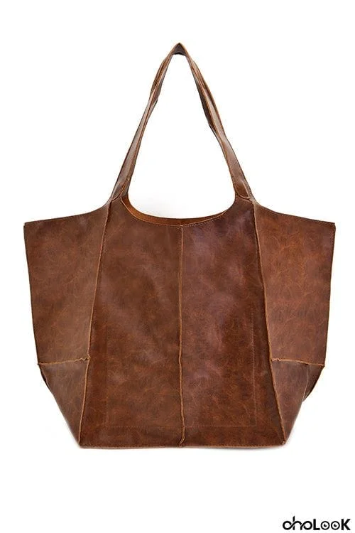 Oversized Leather Tote Bag