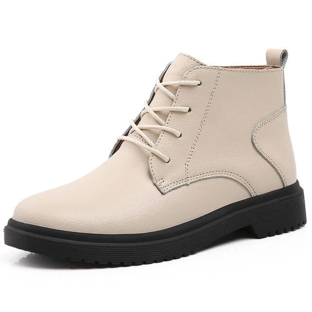 Platform Lace up Vintage Ankle Boots shopify Stunahome.com