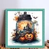 (Stamped/Counted) Halloween Glass Bottle Scene-11CT Cross Stitch 45*45cm/17.72*17.72in