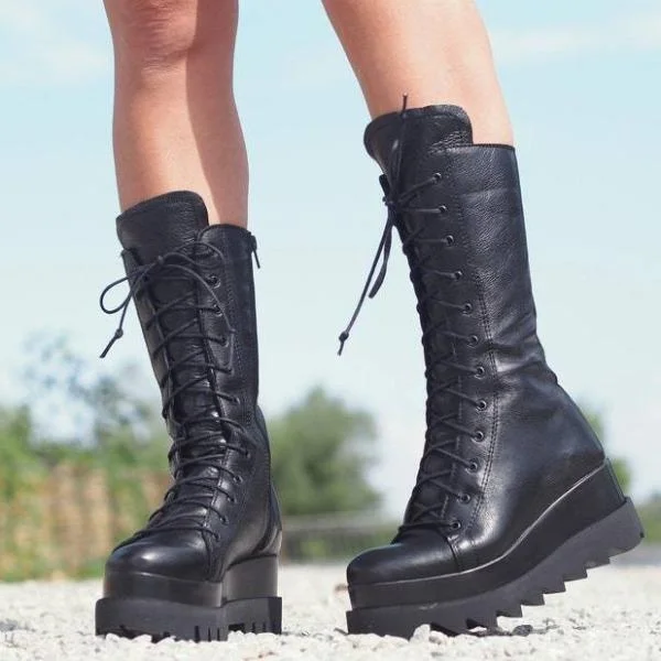 HUXM Women's Flaux Leather Boots