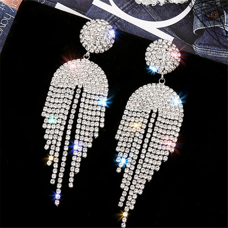 Long Tassel Crystal Drop Earrings | Oxredo Shop Ramadan Sale