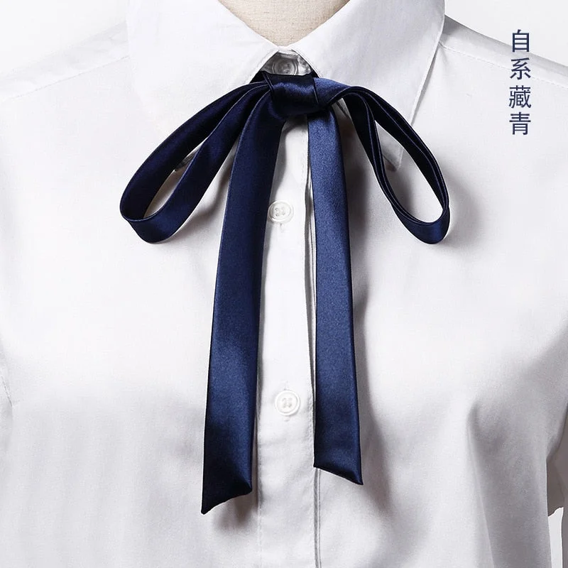 Korean Small Tie Bowtie College Style School Uniform Shirt Accessories Men's Women's Long Section Streamers Collars Flowers