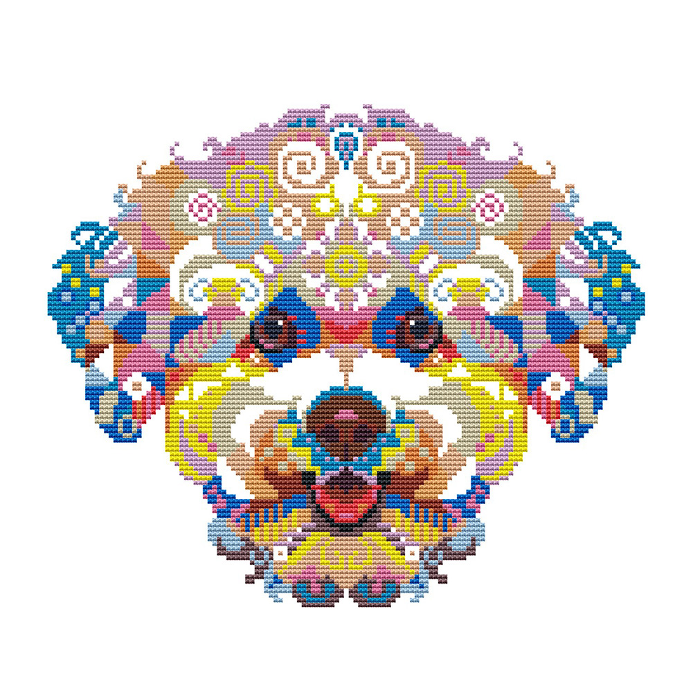 

Colorful Puppy - 11CT Stamped Cross Stitch - 36*36CM, 501 Original