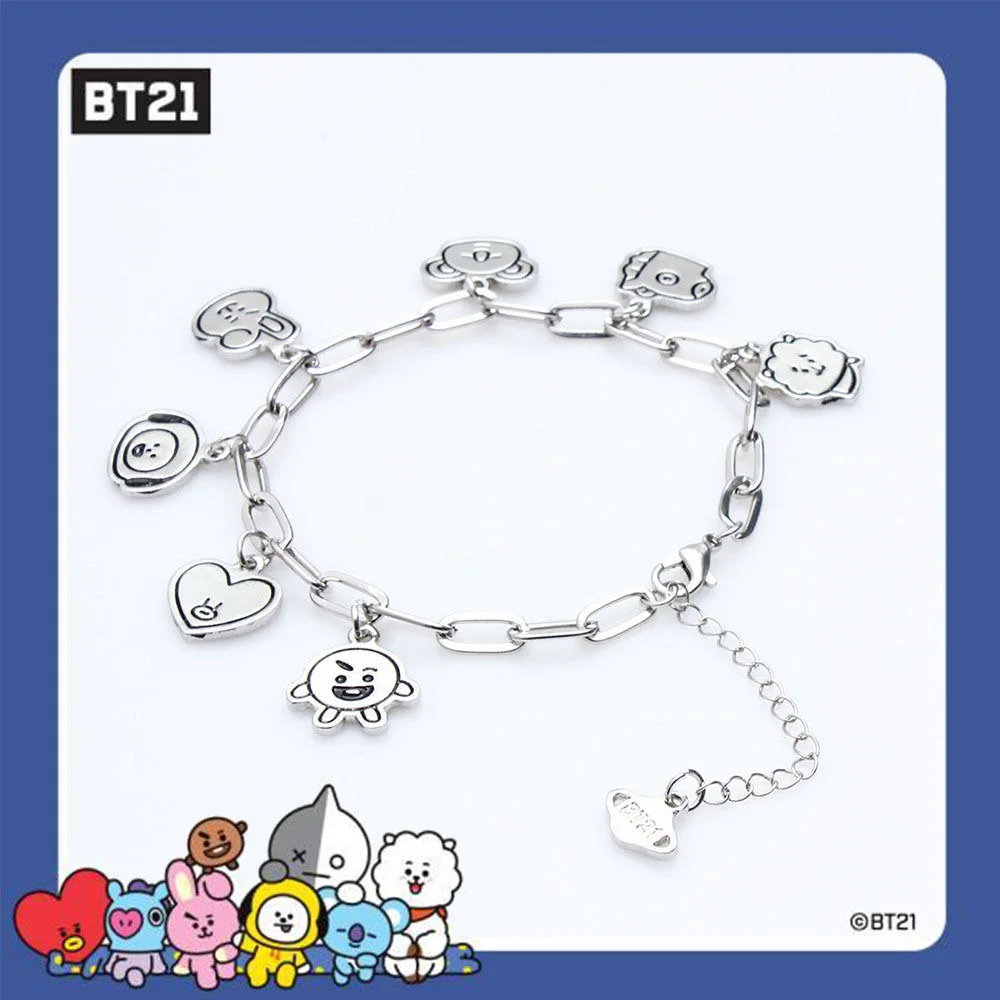 BT21 Characters Silver Bracelet